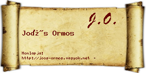 Joós Ormos névjegykártya
